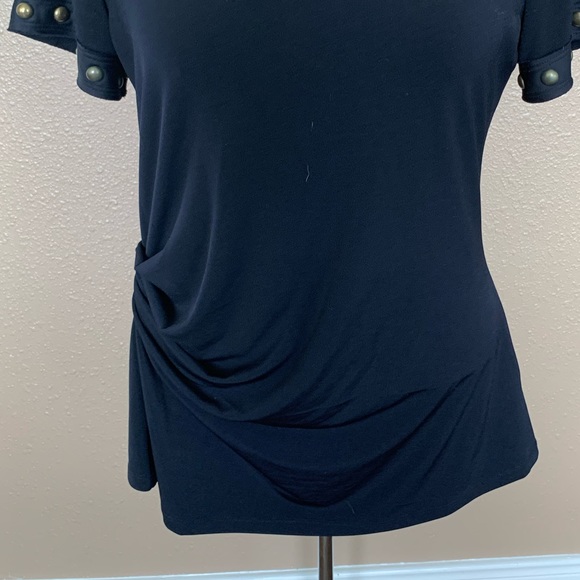 Michael Kors Navy Top Short Sleeved Size Small - Picture 4 of 5